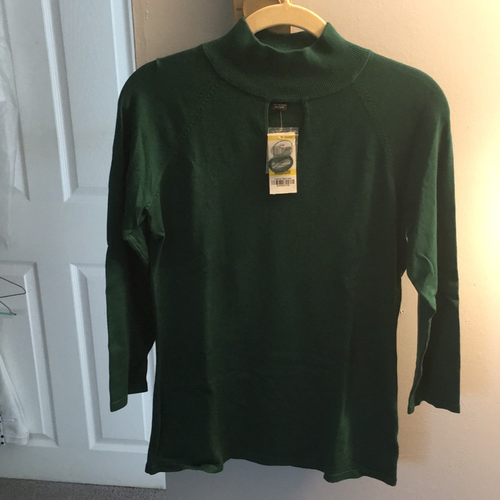 BNWT INC Mock Turtleneck with Keyhole Front Accent